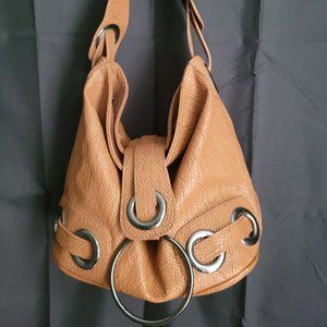 Faux Leather Hobo Style Handbag